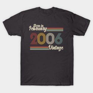 Vintage Born in February 2006 T-Shirt